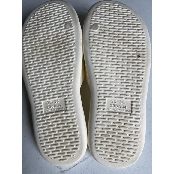 White Slip-On Slides Sandals Shoes Size 5/35-36 Non-Slip Open-Toe Unisex Summer - Picture 2 of 4